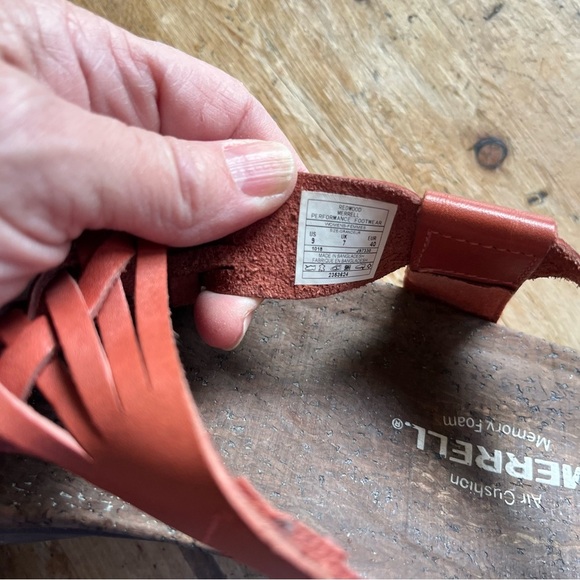 Merrill district Mahana blackstrap women’s redwood woven leather sandal size 9 - Picture 6 of 7